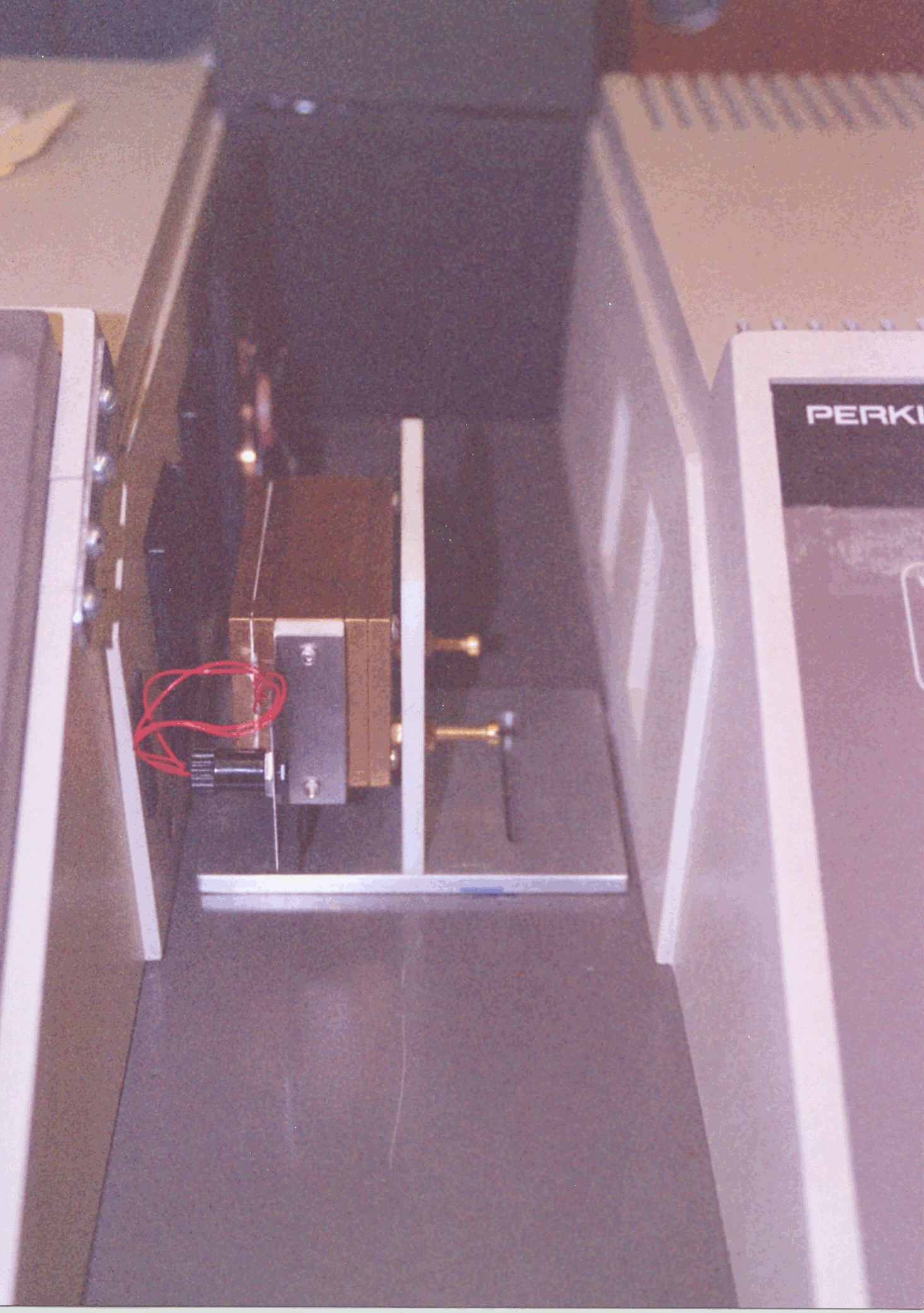 the oven placed in the spectrometer