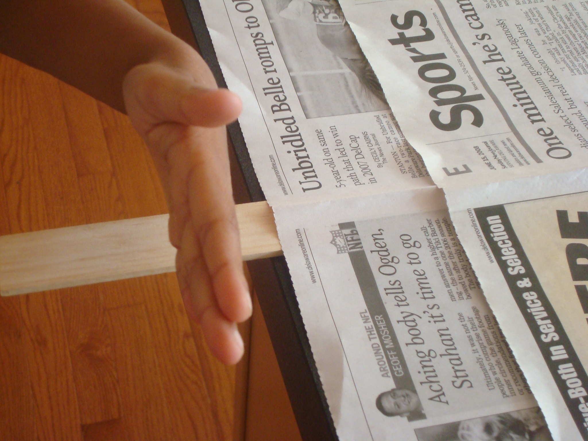 with newspaper