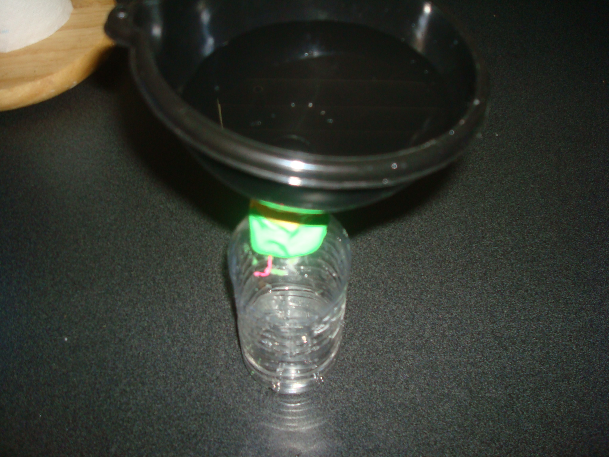 water stays in the funnel